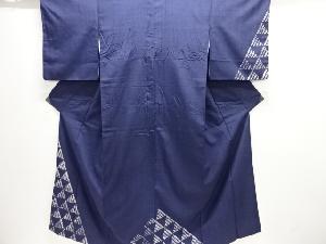 鱗模様手織り紬訪問着